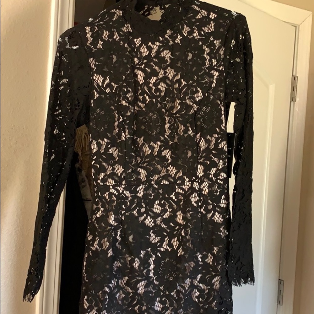 Black long sleeved dress -short